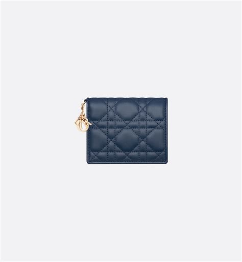 Mini Lady Dior Gardenia Wallet Black Cannage Lambskin 